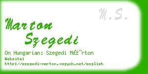 marton szegedi business card